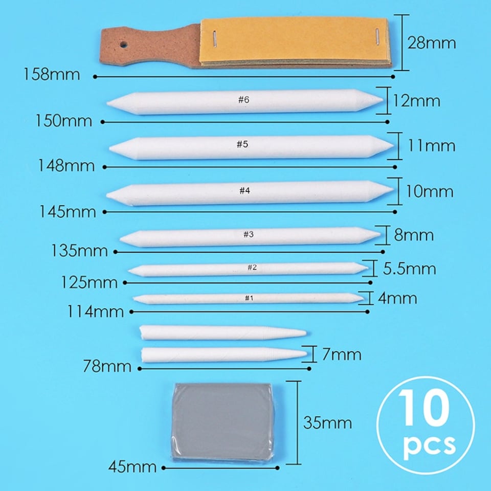 image 1 of Pack of 10 Drawing Blending Tool Set