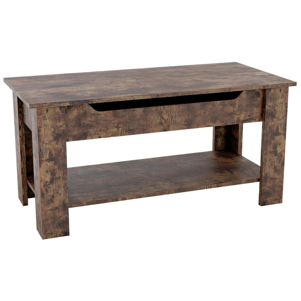image 1 of Vida Designs Lift Up Coffee Table With Storage Compartment & Shelf, Dark Wood