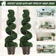 image 3 of Outsunny 2 Pack Artificial Boxwood Spiral Tree Decorative Plant w/ Pot