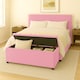 image 2 of 90cm Chesterfield Plush Velvet Pink Upholstered Storage Ottoman Bench - Deep Tufted Lid & Wooden Leg