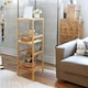 image 8 of 4 Tier Adjustable Wooden Standing Shelving Rack Unit Natural Brown Brown | One Size