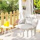 image 9 of Outsunny Hanging Chair Outdoor Hammock Chair with Soft Cushion, Cotton Rope Boho Style Swing Chair, Hanging Garden Swing Seat for Indoor Outdoor, Cream White | Cream | Cream
