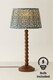 image 4 of ValueLights Bobble Walnut Table Lampbel Floral Pleat Shade and Bulb