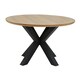 image 4 of Interiors By Premier Contemporary Wood Veneer Top Dining Table With Black Metal Legs, Elegant Dining Table, Sturdy Modern Table Black