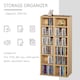 image 4 of HOMCOM Set of 2 CD Storage Units with Adjustable Shelves Natural Wood Colour