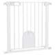 image 1 of PawHut 75-82 cm Pet Safety Gate Pressure Fit Stair w/ Small Door Double Locking