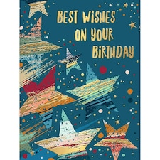 Words 'n' Wishes Traditional Open Birthday Card for a Male, Birthday Card for Male, Multi-Coloured 197 x 152 mm