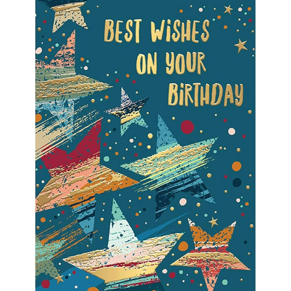 Words 'n' Wishes Traditional Open Birthday Card for a Male, Birthday Card for Male, Multi-Coloured 197 x 152 mm