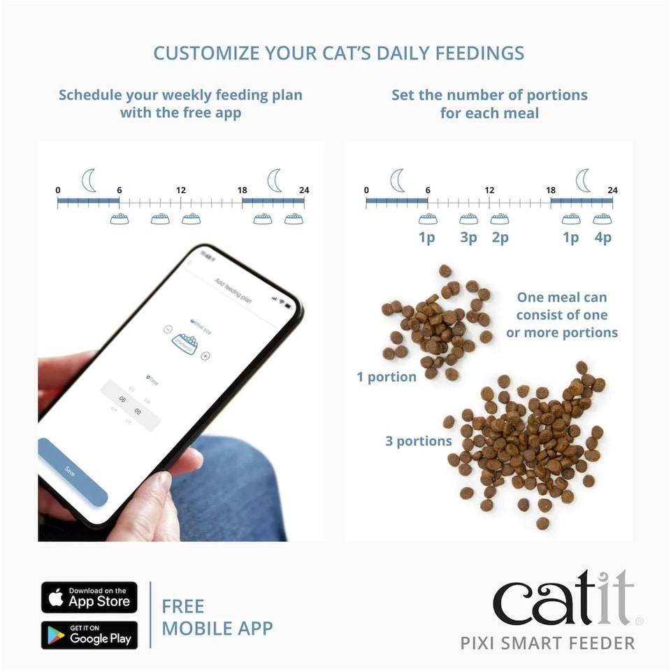 image 1 of Catit PIXI Smart Dry Cat Food Feeder - App-controlled Dispenser