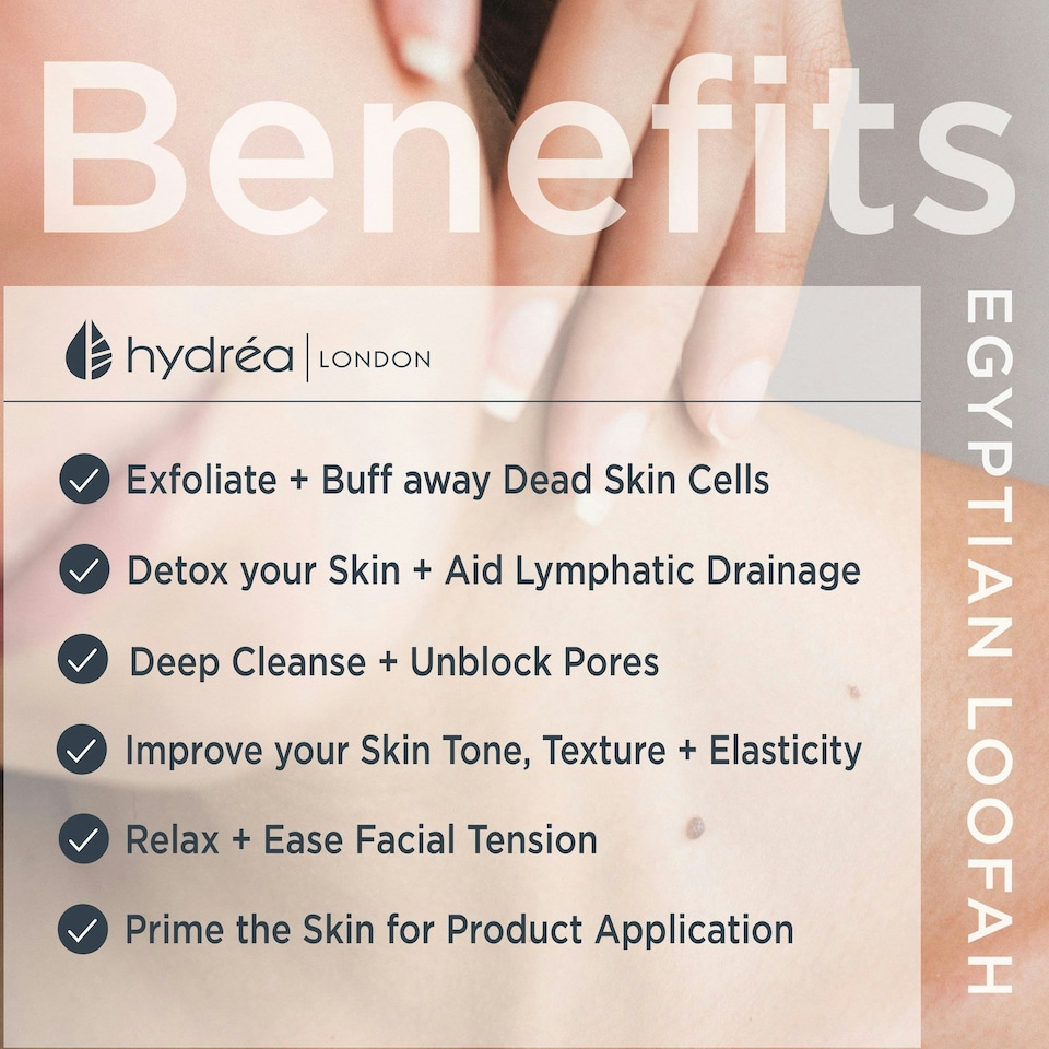 image 1 of Hydréa London Organic Egyptian Loofah Facial Pad - Dual Sided - 2 Pack