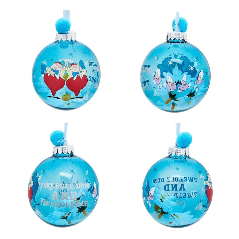 image 1 of Widdop Gifts Disney Alice in Wonderland Set of 7 Christmas Tree Baubles