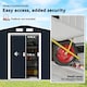 image 4 of Outsunny 9 x 6ft Metal Garden Shed, Outdoor Storage Tool House with Ventilation Slots, Foundation Kit and Lockable Double Doors, Dark Grey