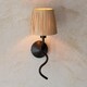 image 4 of Wriggle Wall Lamp with Shade Matt Black, Natural Raffia, 1x E14