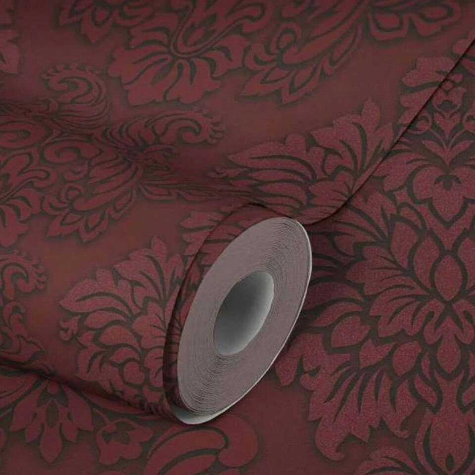 image 1 of AS Creation Lizzy London Baroque Textured Wallpaper - Red - 33ft x 21in Red