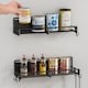 image 2 of Living and Home 2 Pcs Magnetic Fridge Storage Rack with Hooks | Black