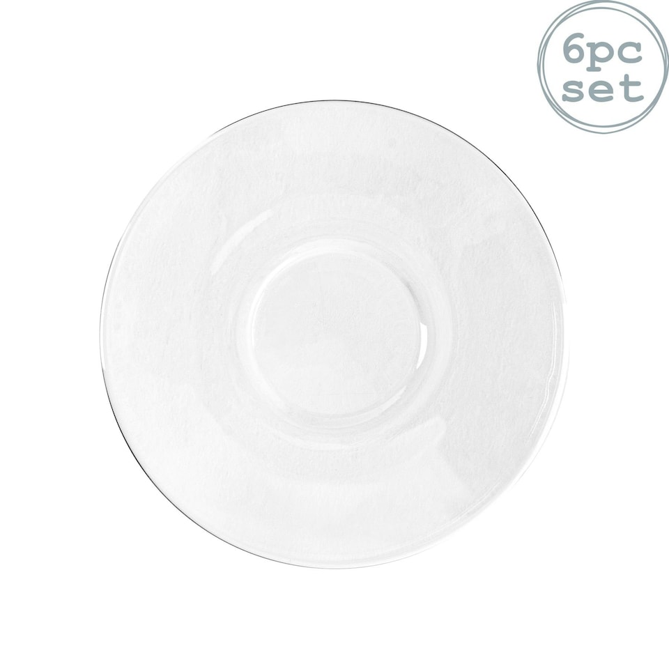image 1 of Bar Glass Cappuccino Saucers - 14cm - Pack of 6 Clear