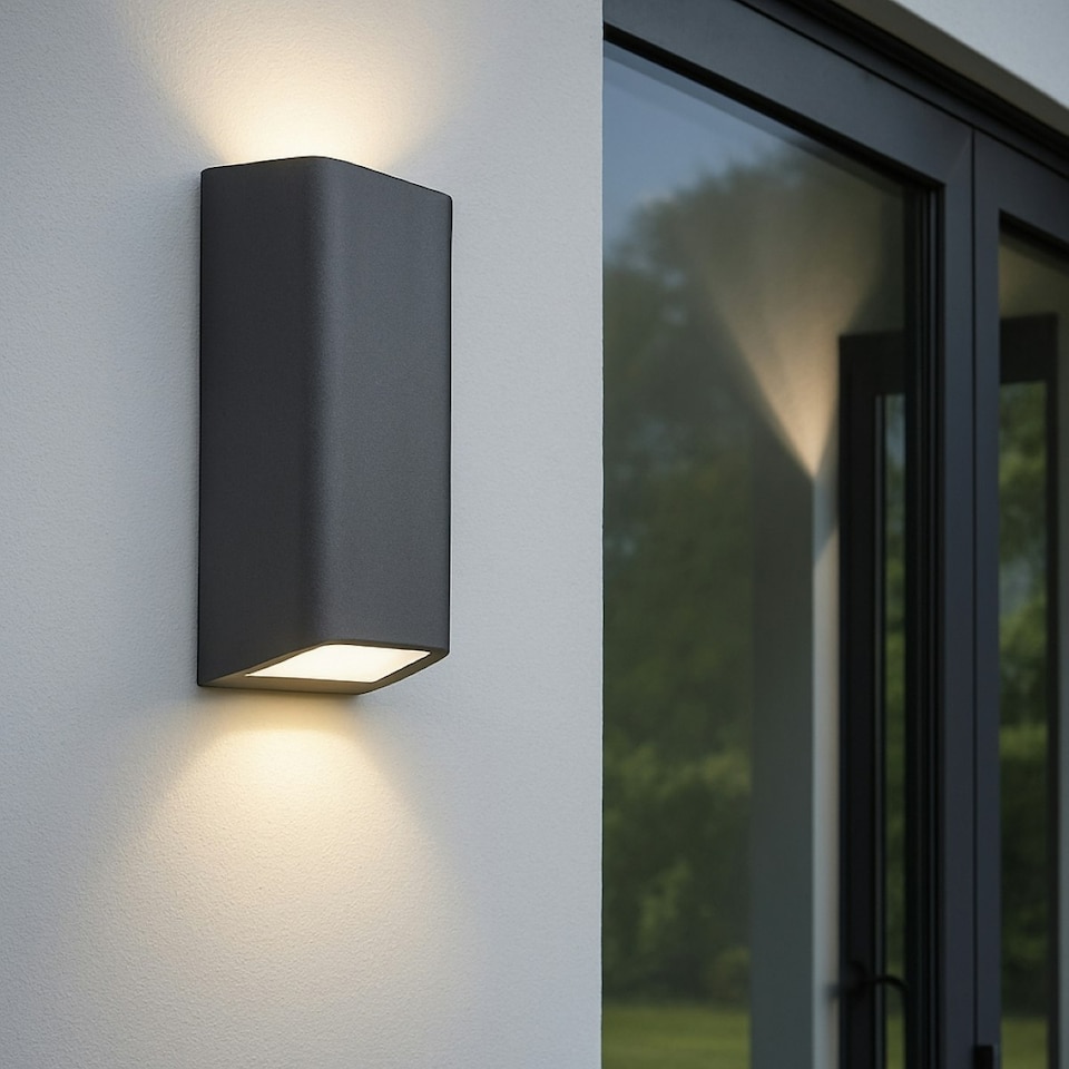 image 1 of CGC WILMA Dark Grey Rectangular Outdoor LED Wall Light Grey
