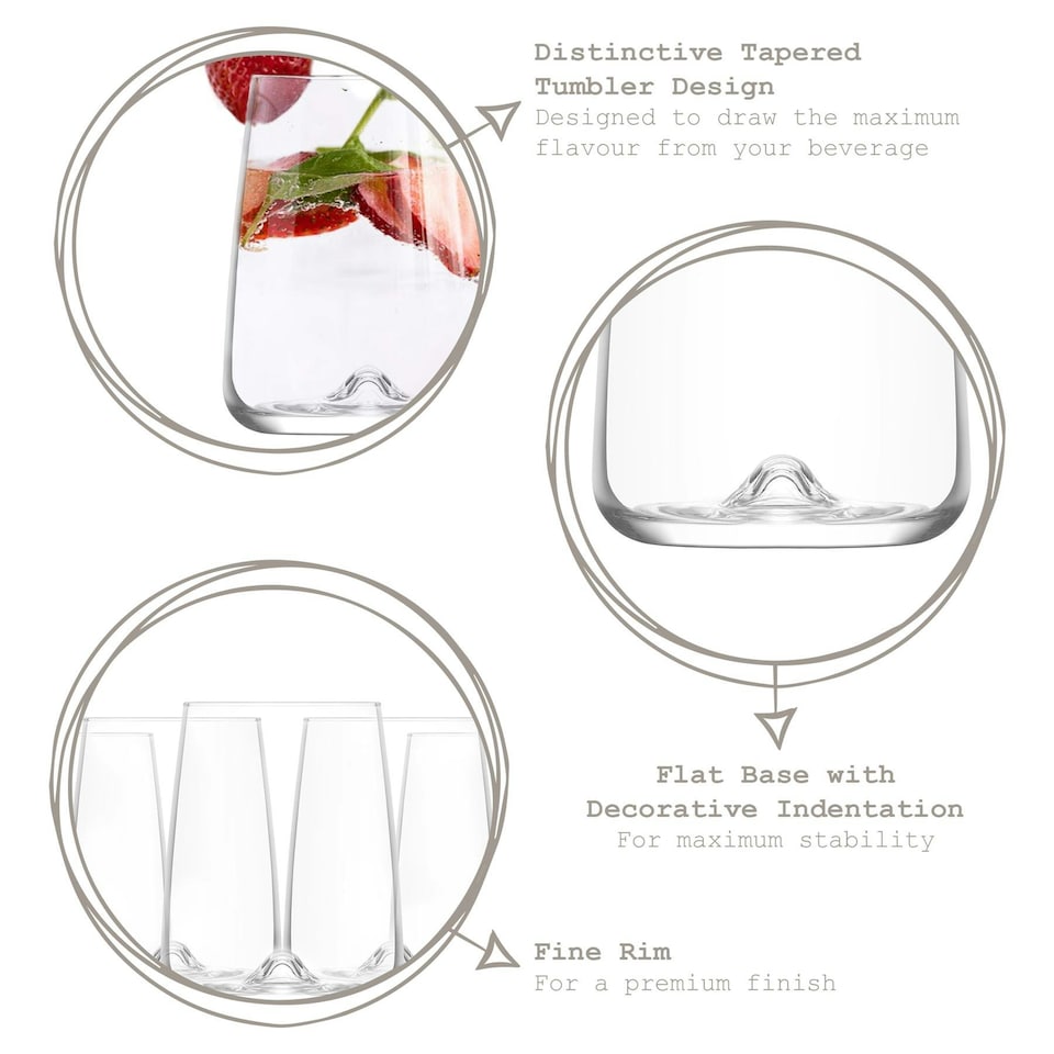 image 1 of LAV Terra Whiskey Glasses - 475ml - Clear - Pack of 6 Clear