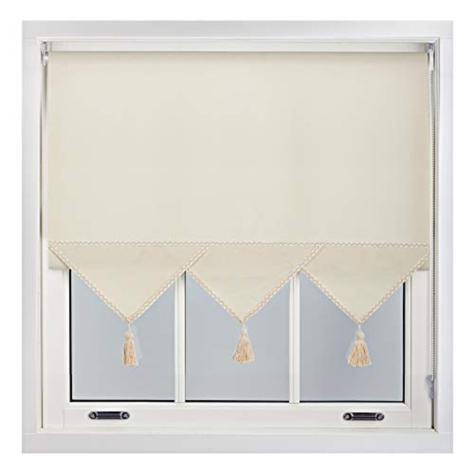 image 1 of 45cm Triangle Edge Sheer Linen Roller Blind | Metal Fittings