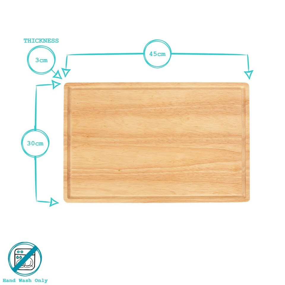 image 1 of Argon Tableware Wooden Butchers Block Chopping Board - 45cm x 30cm Brown