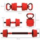 image 3 of SPORTNOW 4-in-1 Adjustable Weight Dumbbells Set, Used as Barbell, Kettlebell, Push up Stand, Free Weights Set for Men and Women Home Gym Training, 20KG, Red
