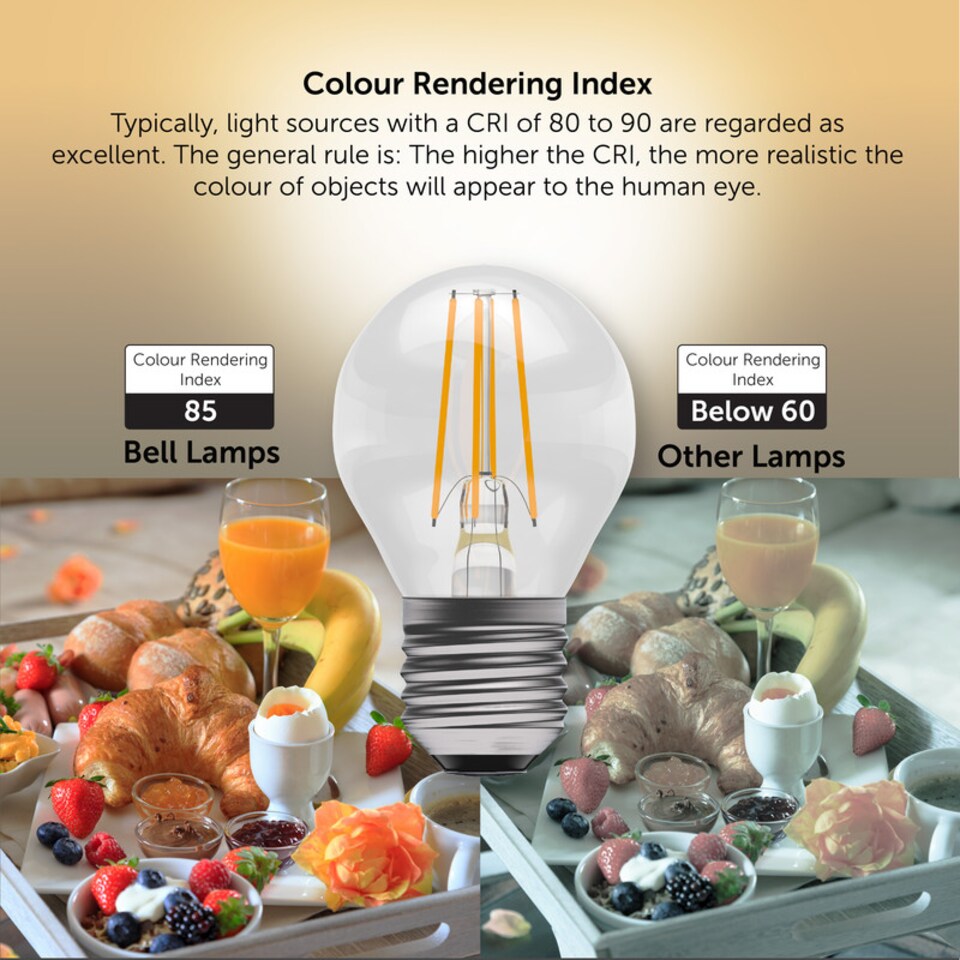 image 1 of BELL Lighting Dimmable E27 LED Filament Golf Ball 4.7W Light Bulb Warm White 2700K