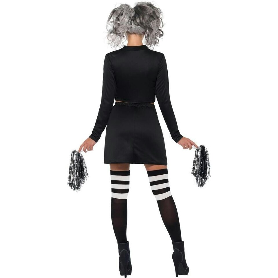 image 1 of Fever Womens/Ladies Gothic Cheerleader Costume - Black/White - S S