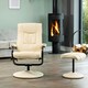 image 5 of Gibson Swivel Recliner and Footstool - Cream