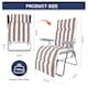 image 2 of Groundlevel Garden Lounge Recliner Chair with Striped Cushion | Cream | Natural