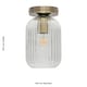 image 5 of Batley - Clear Ribbed Glass Antique Brass Ceiling Light Fitting