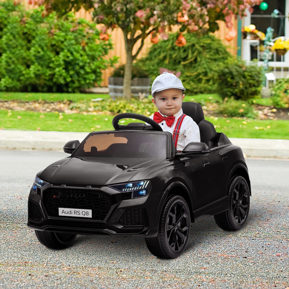 image 1 of HOMCOM Audi RS Q8 Licensed Electric Car for Kids, 6V Kids' Electric Ride on with Remote Control, 7Ah Big Battery, Lights Bluetooth, Music USB, for 3-5 Years Old, Black