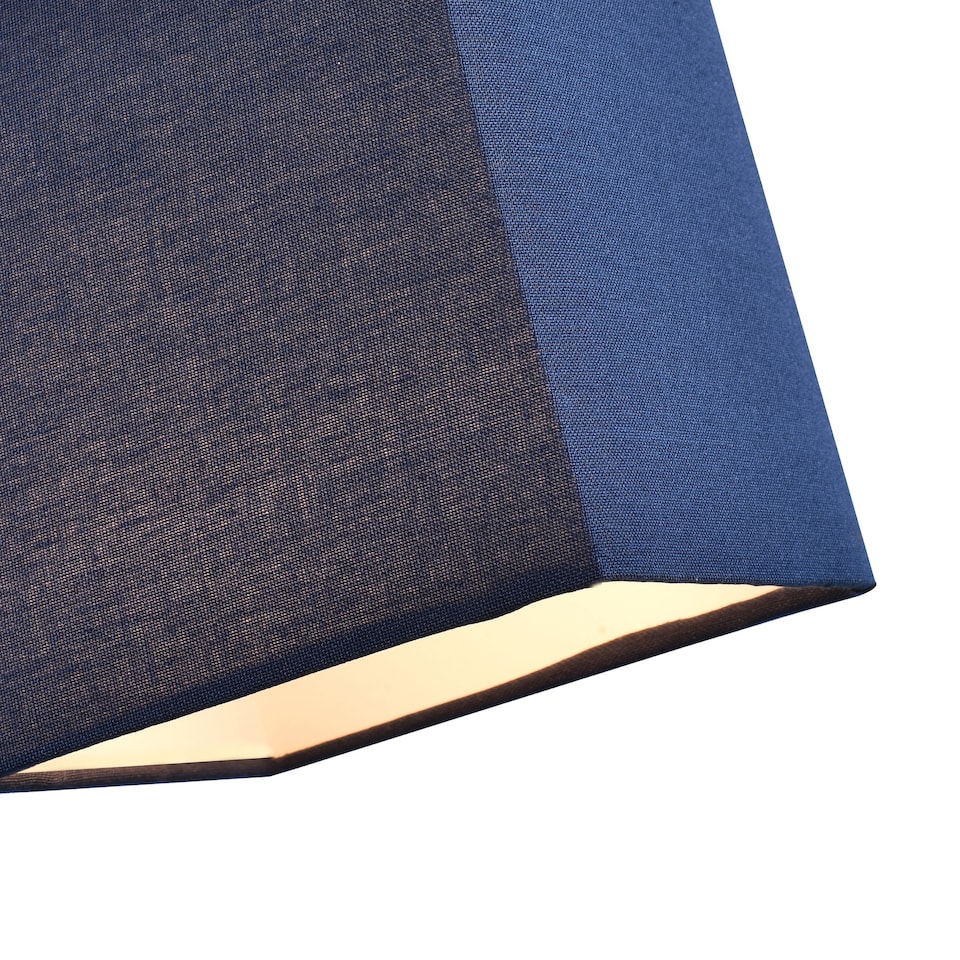 image 1 of Contemporary and Stylish Midnight Blue Linen Fabric Square 16cm Lamp Shade | Blue