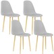 image 1 of HOMCOM Dining Chairs Set of 4 w/ Curved Back, Steel Legs, Grey Grey
