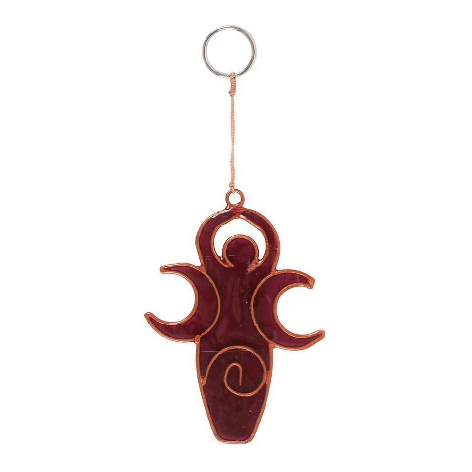 image 1 of Something Different Triple Moon Goddess Suncatcher - Maroon - One Size