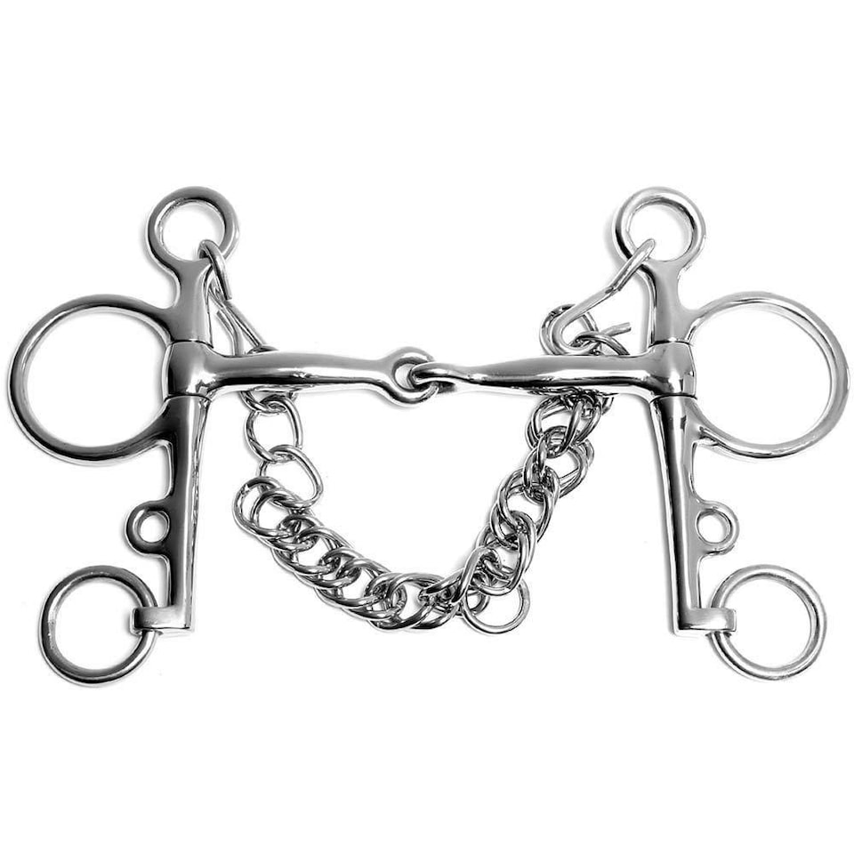 Korsteel Stainless Steel Jointed Pelham Bit - Silver - 5in