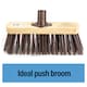 image 7 of 10" Stiff Synthetic Broom with Handle Heavy Duty Outdoor Sweeping Brush for Garden & Patio