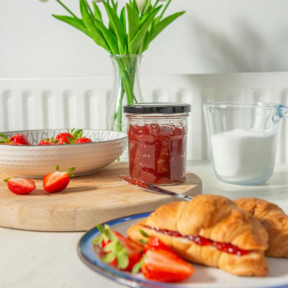 image 1 of Argon Tableware Glass Jam Jars with Lids - 250ml - Pack of 6