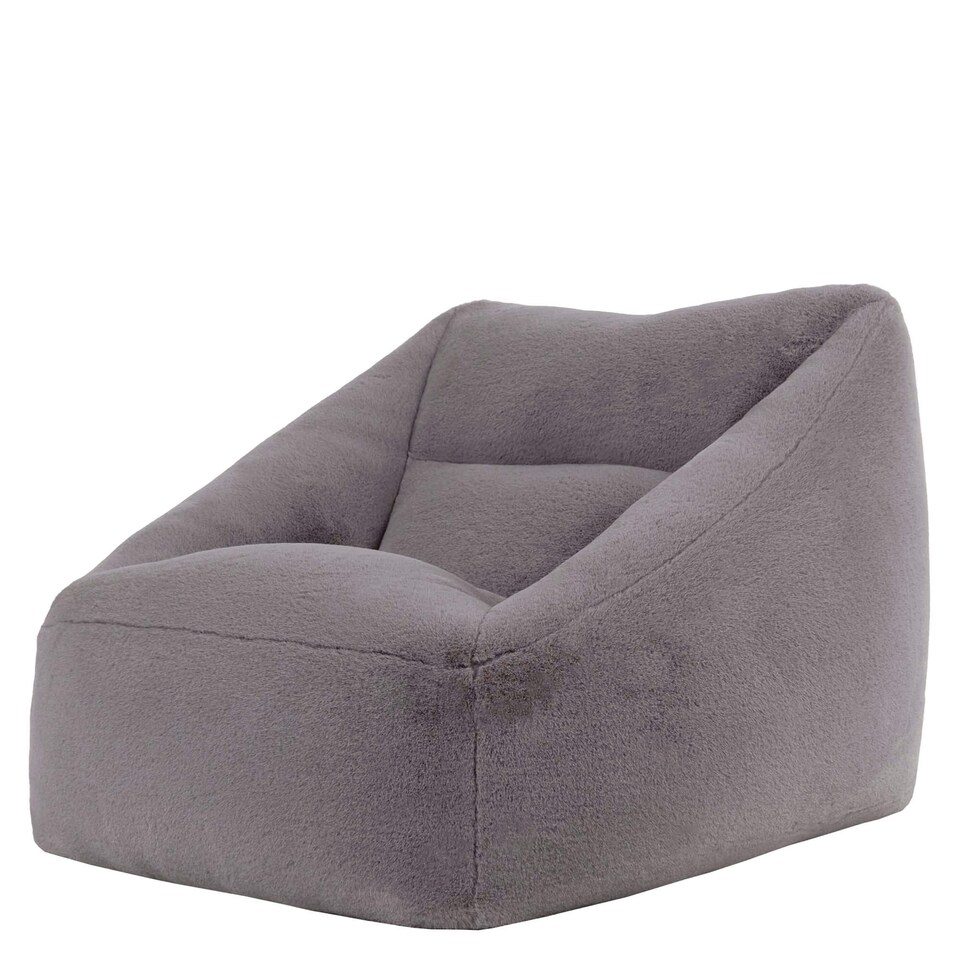 image 1 of icon Natalia Faux Rabbit Fur Armchair Bean Bag, Light Grey