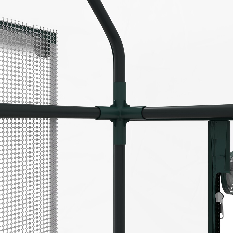 image 1 of Outsunny Wooden Raised Planter, Garden Bed with Greenhouse Cover and Bed Liner