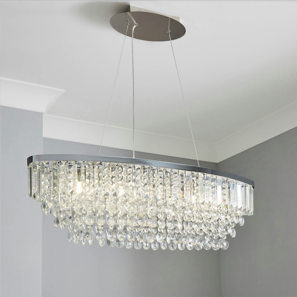 image 1 of BHS Paladina Oval Diner Pendant, Chrome