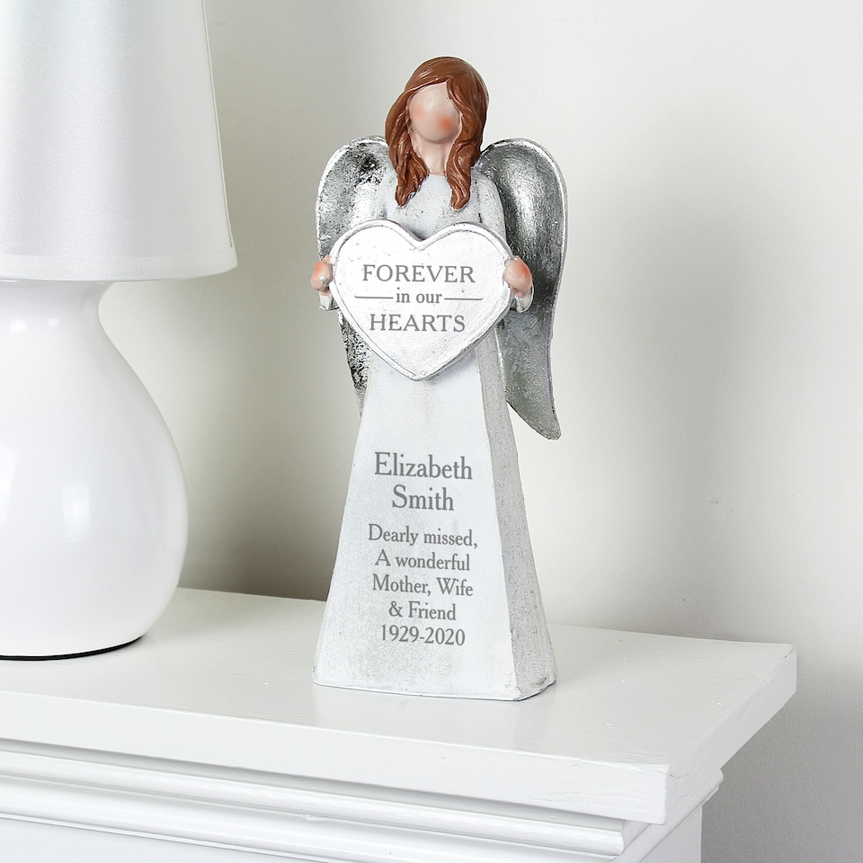 image 1 of Personalised Forever In Our Hearts Memorial Angel Ornament