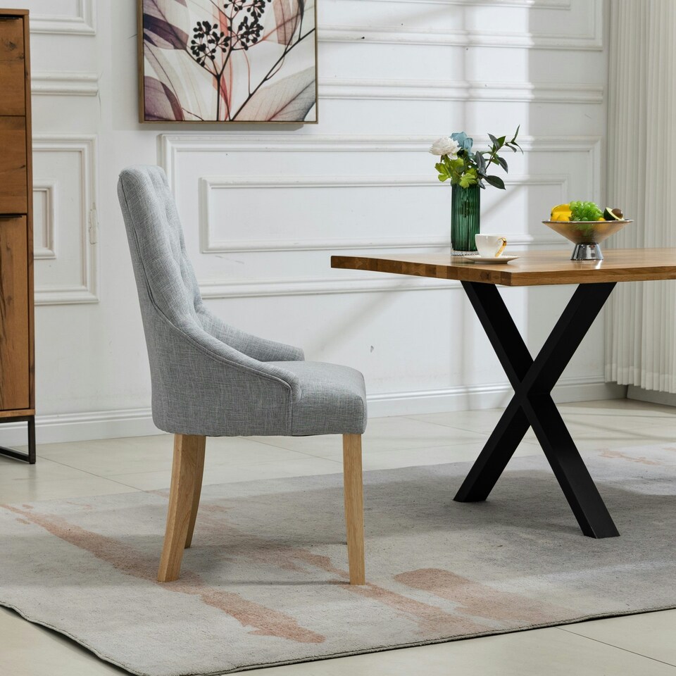 image 1 of Ravenna Fabric Dining Chairs - Set of 2