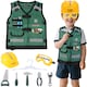 image 1 of Construction Role Play Costume Realistic Builder Vest Costume Set