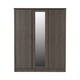 image 2 of Lisbon 3 Door Wardrobe - L53.5 x W120 x H187 cm - Black Wood Grain Grey
