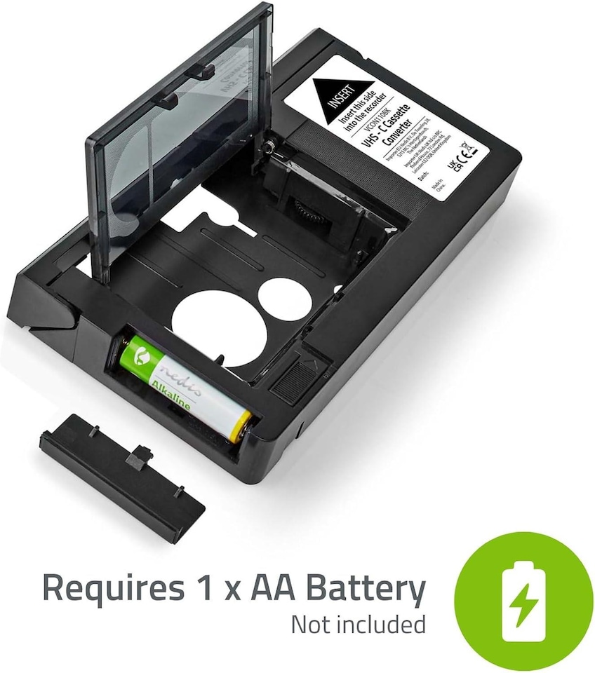 image 1 of Nedis Motorised VHS-C Compact Video Cassette Tape Adaptor Converter Battery Operated Camcorder