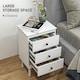 image 4 of HOMCOM Bedside Table Set of 2, Bedside Cabinet w/ 3 Drawers, Modern Side Table,