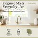 image 2 of Fireclay Kitchen Bundle - Single Bowl Sink & Drainer, Waste & Mono Crosshead Tap, 1010mm - Brushed Brass - Balterley