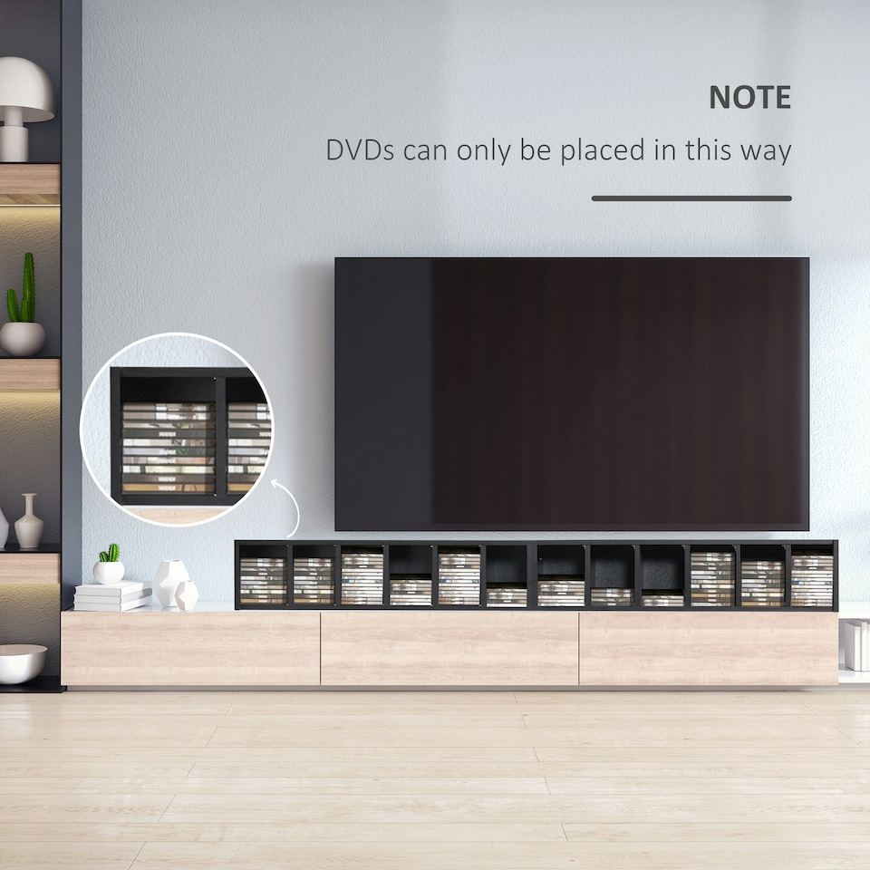 image 1 of HOMCOM Set of 2 CD Storage Units with Adjustable Shelves Black