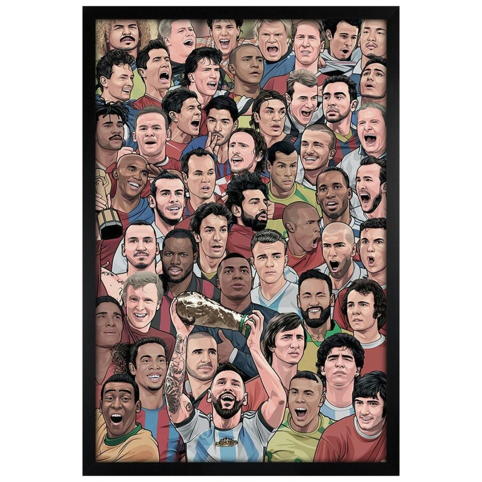 image 1 of Black Wooden Framed Legends Football's Greatest Maxi Poster