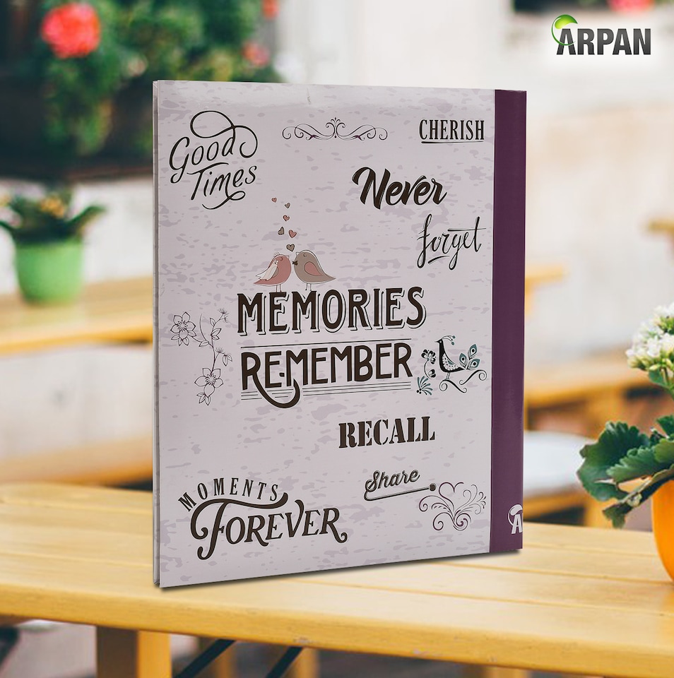 image 1 of ARPAN Large Self Adhesive Photo Album – 20 Sheets / 40 Sides – Holds Various Sized Photos up to A4 Size – Sticky Page Memory Scrapbook Album
